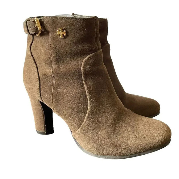 Tory Burch Milan Suede Bootie Women’s 5.5 Brown Heel Boho Festival - Picture 1 of 13